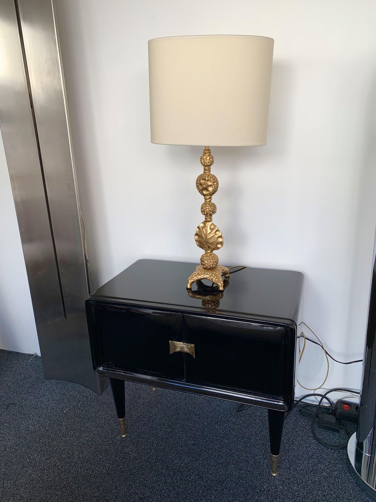 photo for sale Gilt Metal Bronze Lamp By Mathias For Fondica, France, 2000s