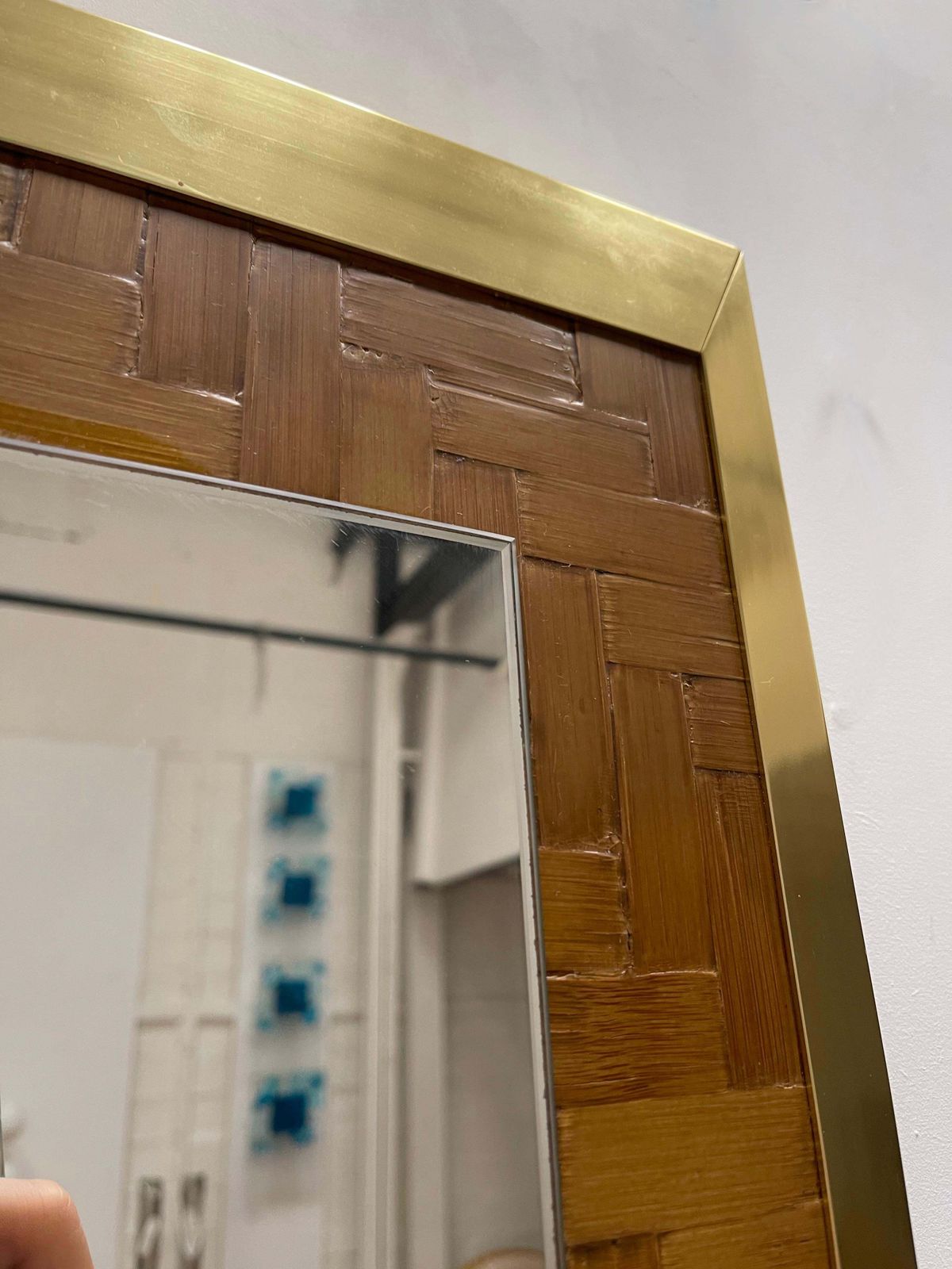 Bamboo And Brass Mirror By Dal Vera, Italy, 1970s photo buy