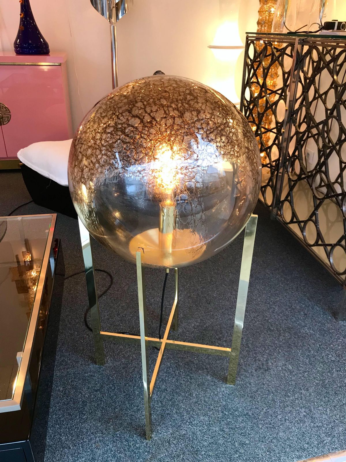 Brass Floor Lamps By La Murrina Murano Glass, Italy, 1990s photo furniture