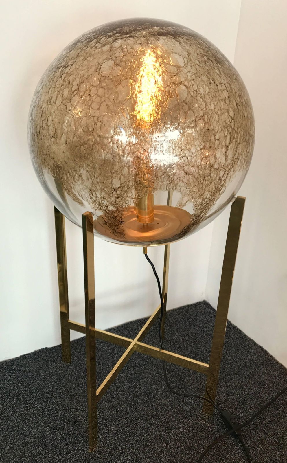 Brass Floor Lamps By La Murrina Murano Glass, Italy, 1990s photo for sale
