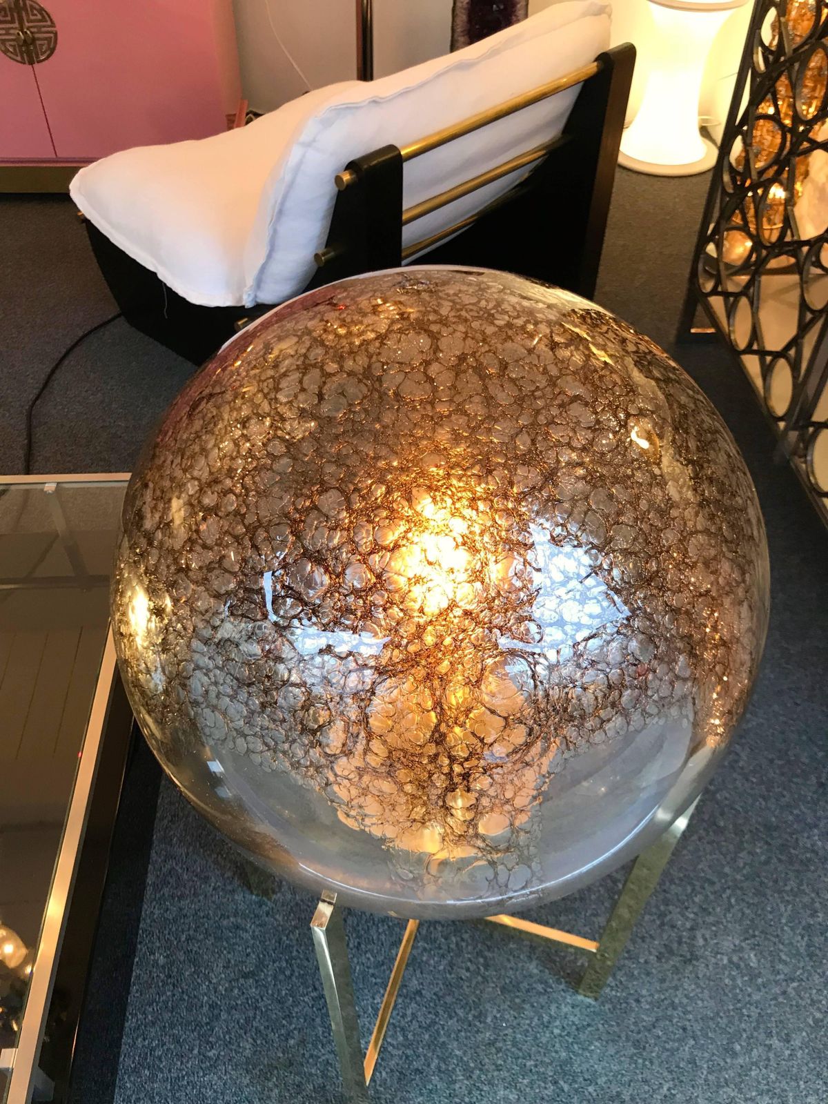Brass Floor Lamps By La Murrina Murano Glass, Italy, 1990s photo Lighting