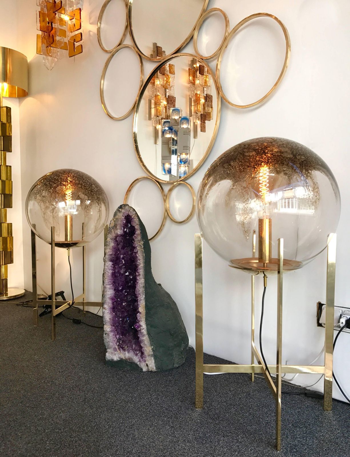 Brass Floor Lamps By La Murrina Murano Glass, Italy, 1990s photo 1968.0