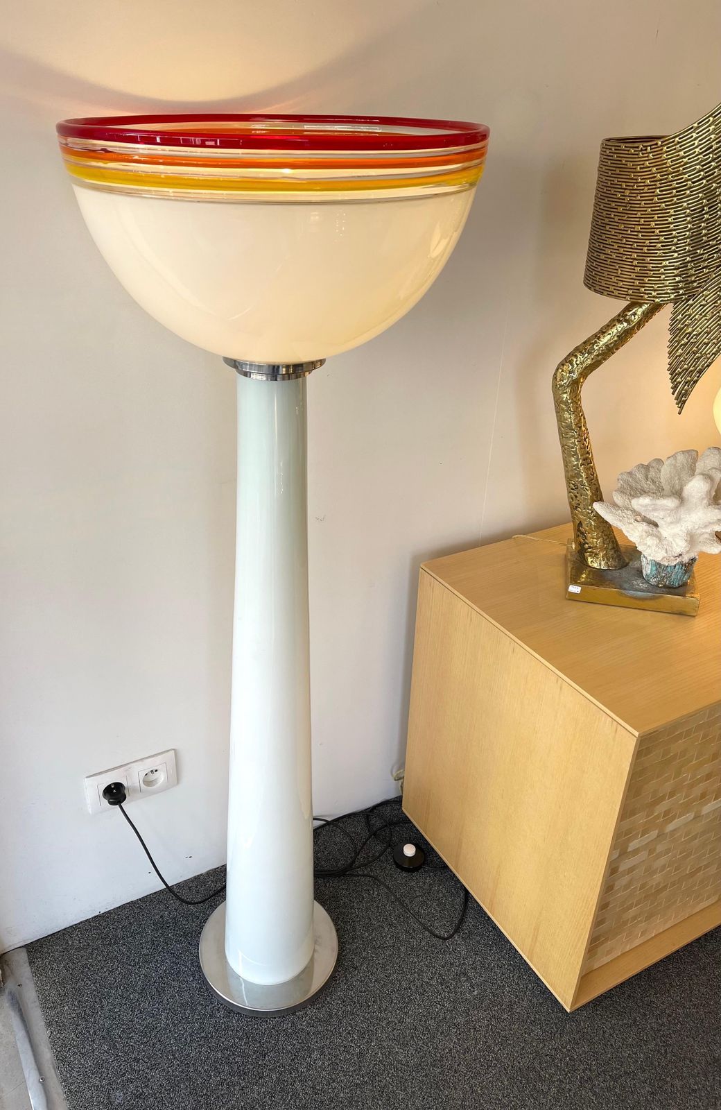 Murano Glass Floor Lamp By Roberto Pamio For Leucos, Italy, 1970s photo vinterior