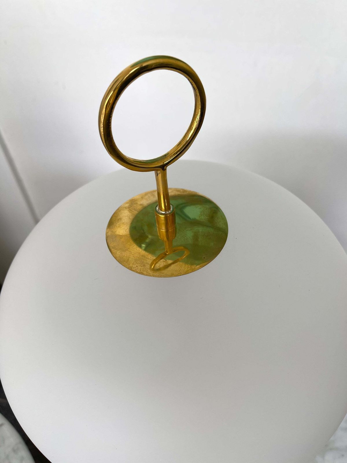 Contemporary Pair Of Murano Glass Can Lamp Brass Ring, Italy photo vintage