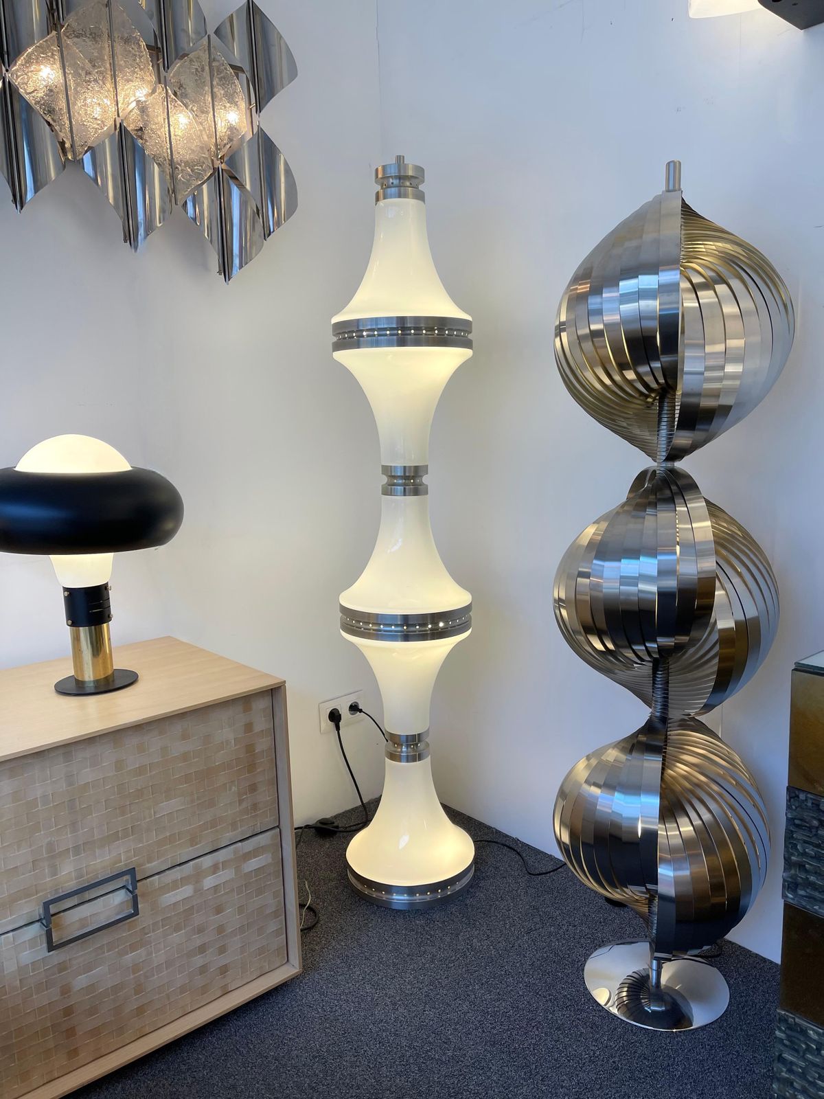 Floor Lamp Diabolo Murano Glass And Metal By Mazzega, Italy, 1970s photo buy