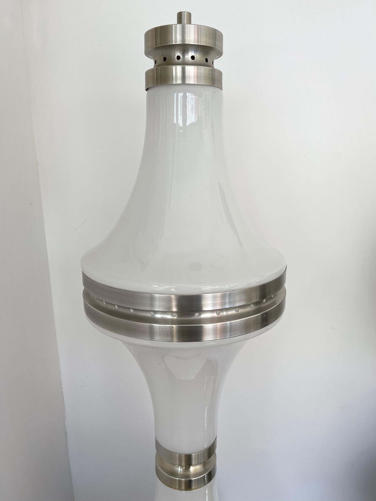 Lighting Floor Lamp Diabolo Murano Glass And Metal By Mazzega, Italy, 1970s photo