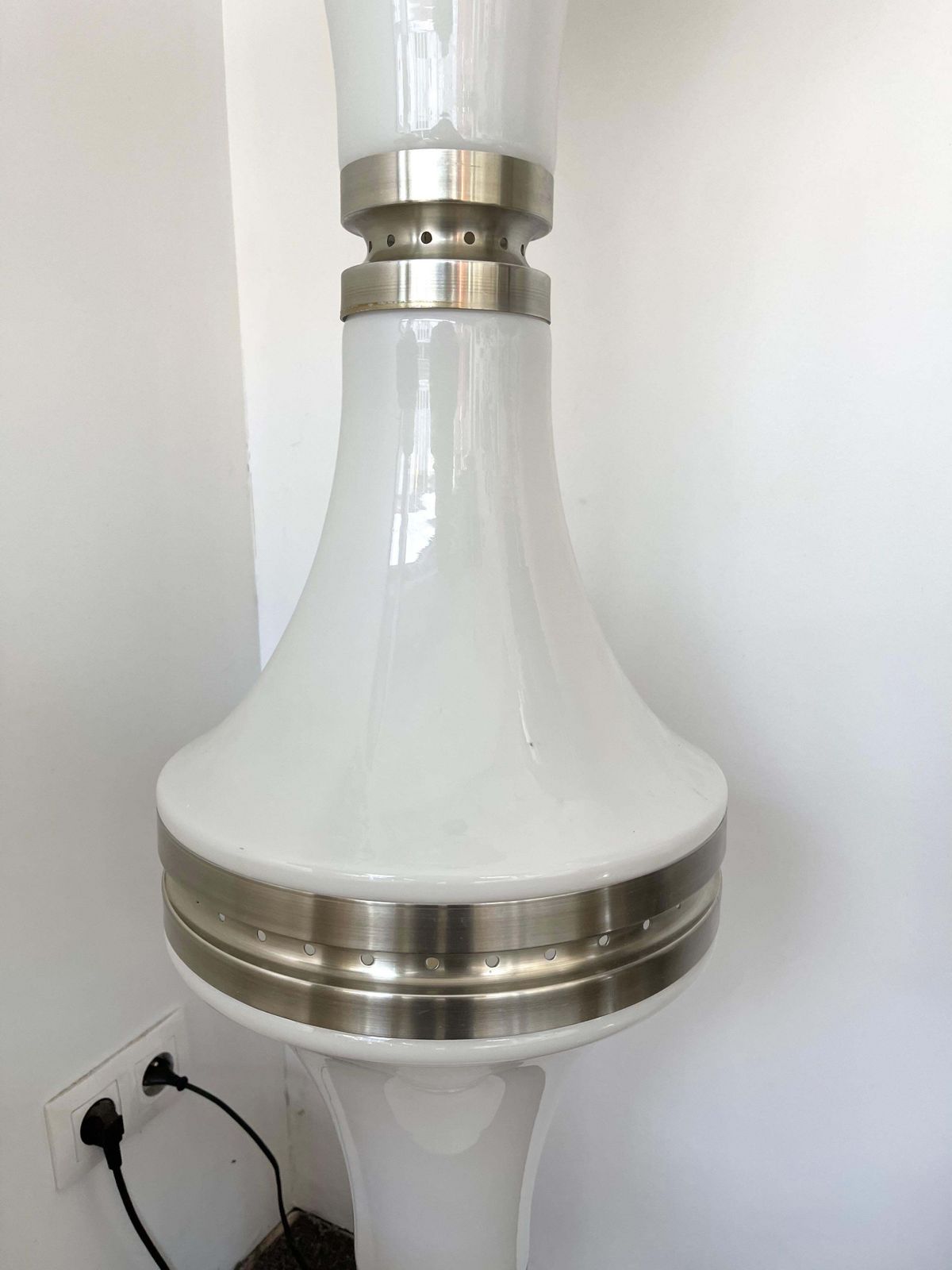 4447.0 Floor Lamp Diabolo Murano Glass And Metal By Mazzega, Italy, 1970s photo