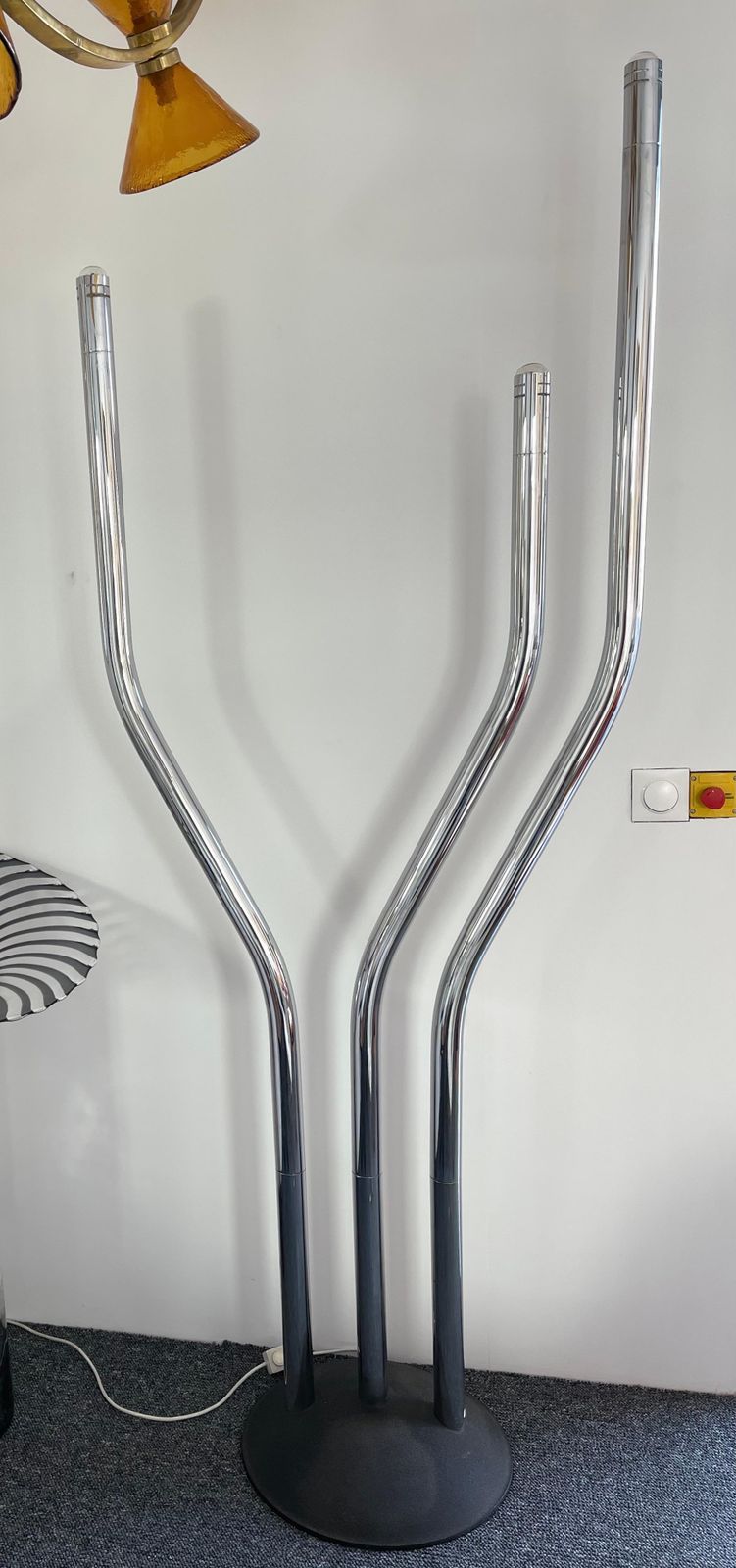 Tall Organ Modular Tube Metal Chrome Floor Lamp By Reggiani, Italy, 1970s photo furniture