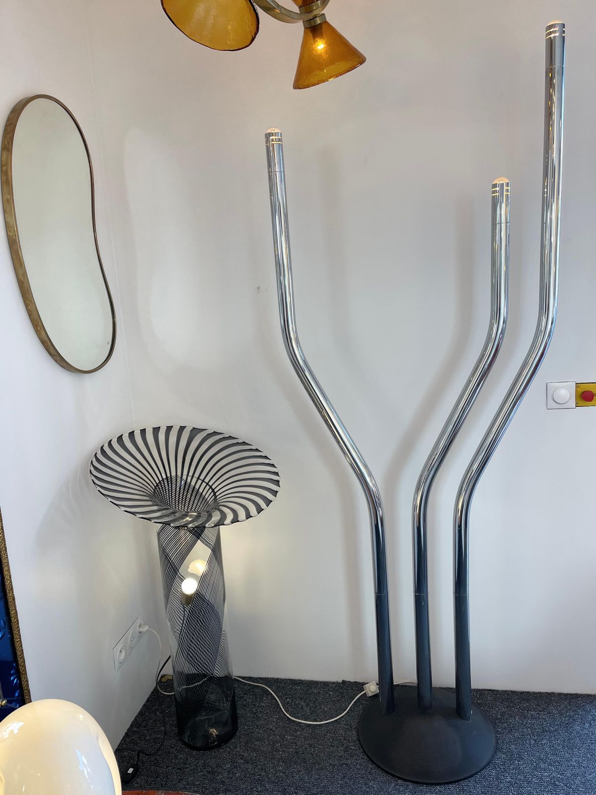 Tall Organ Modular Tube Metal Chrome Floor Lamp By Reggiani, Italy, 1970s photo vinterior
