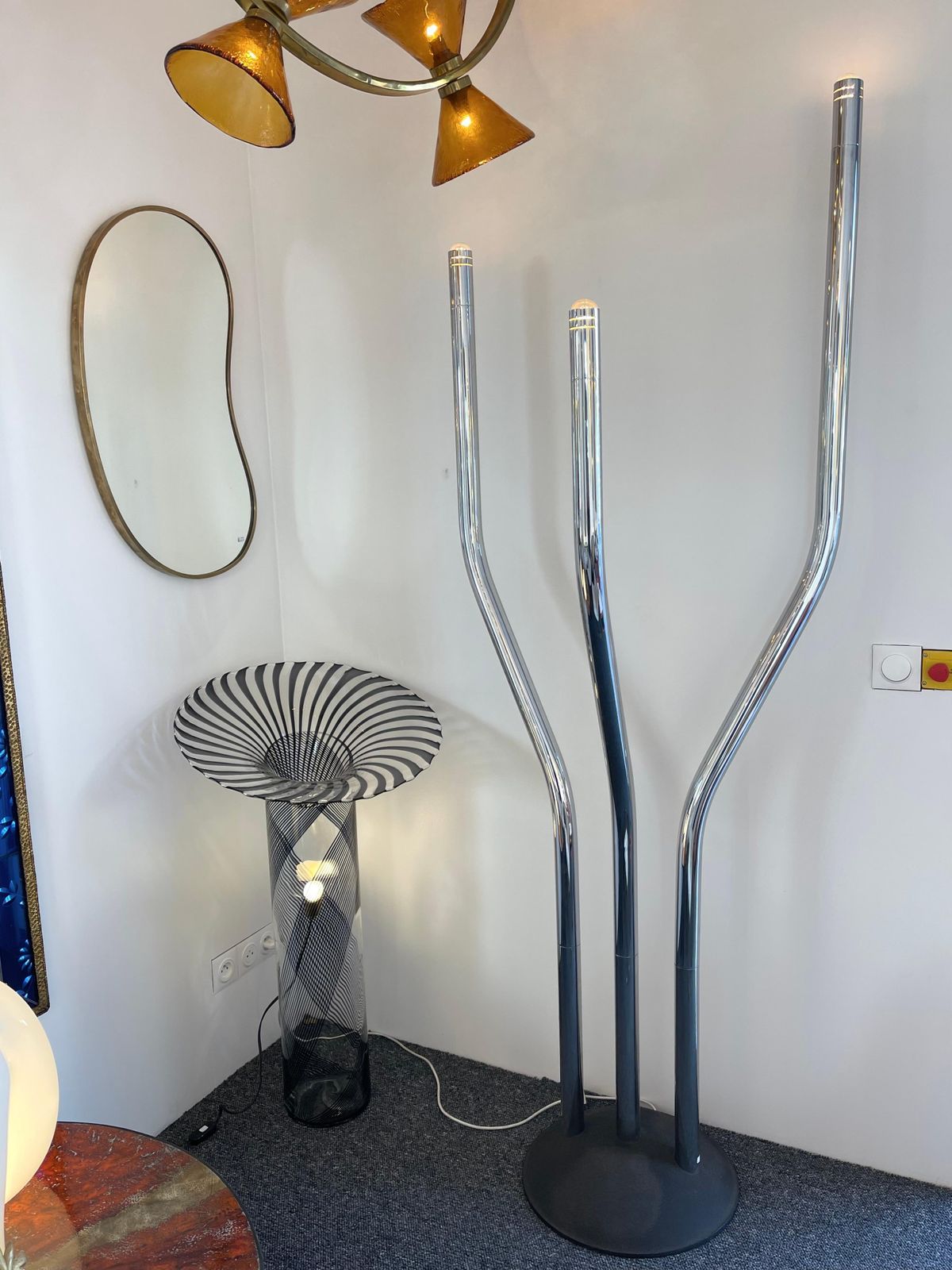 Tall Organ Modular Tube Metal Chrome Floor Lamp By Reggiani, Italy, 1970s photo buy