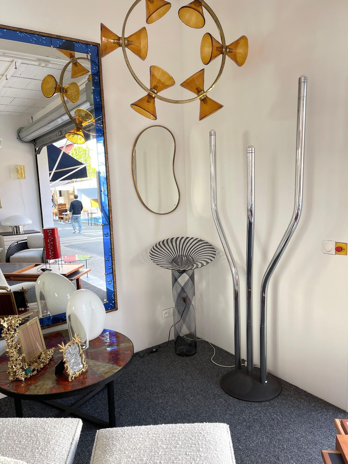 photo for sale Tall Organ Modular Tube Metal Chrome Floor Lamp By Reggiani, Italy, 1970s