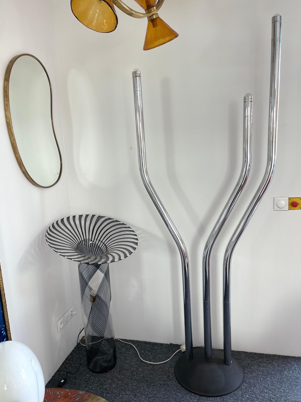 4875.0 Tall Organ Modular Tube Metal Chrome Floor Lamp By Reggiani, Italy, 1970s photo