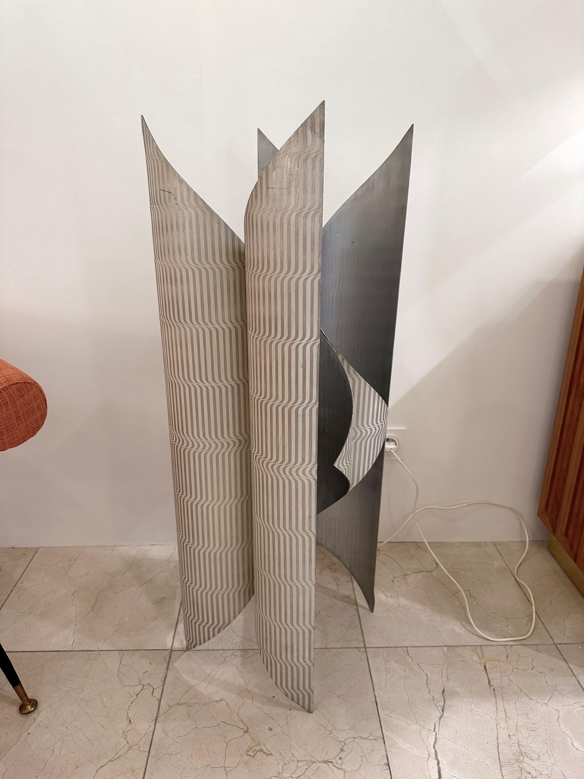 Mid Century Modern Metal Sculpture Floor Lamp By Burchiellaro, Italy, 1970s photo furniture