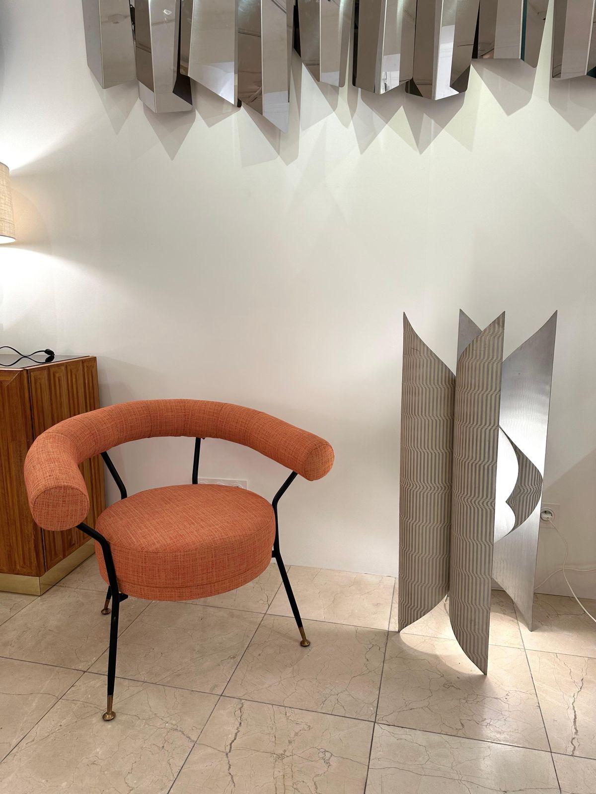photo buy Mid Century Modern Metal Sculpture Floor Lamp By Burchiellaro, Italy, 1970s