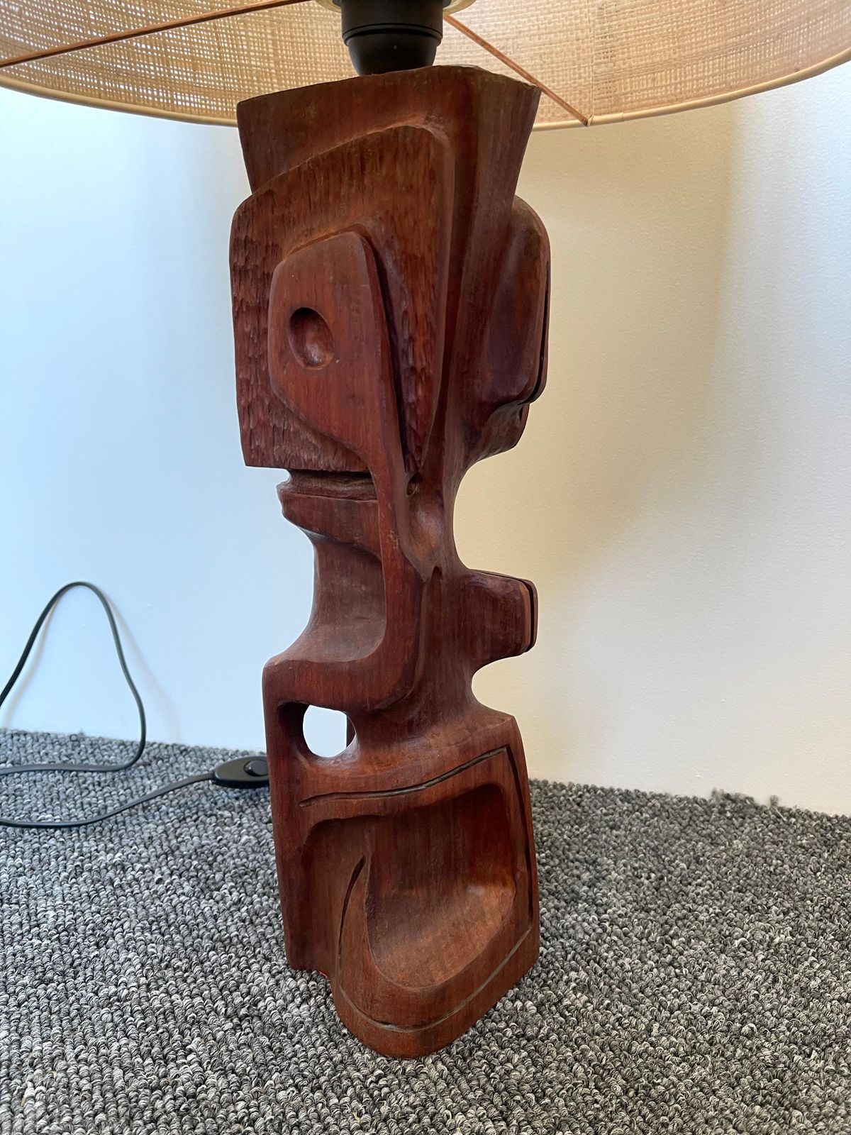 Pair Of Wood Sculpture Lamps By Gianni Pinna. Italy, 1970s photo 3335.0