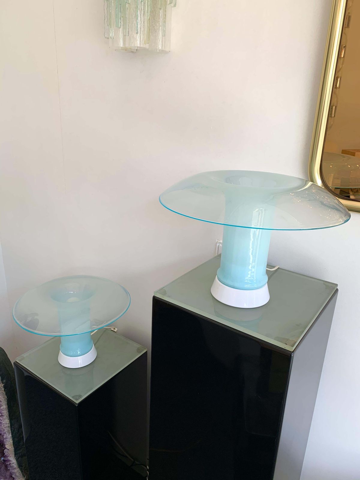 photo for sale Pair Of Murano Glass Lamps By Carlo Nason For Selenova, Italy, 1970s
