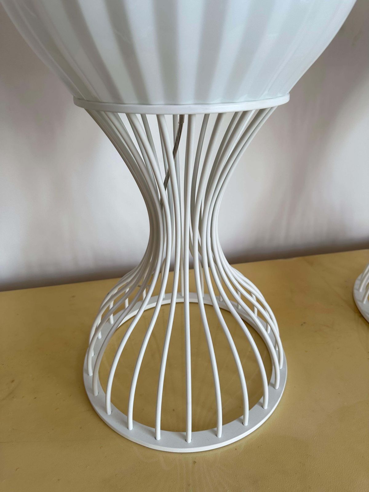 Pair Of Lamps Cup Murano Glass And White Metal By Vistosi, Italy, 1990s photo 3849.0