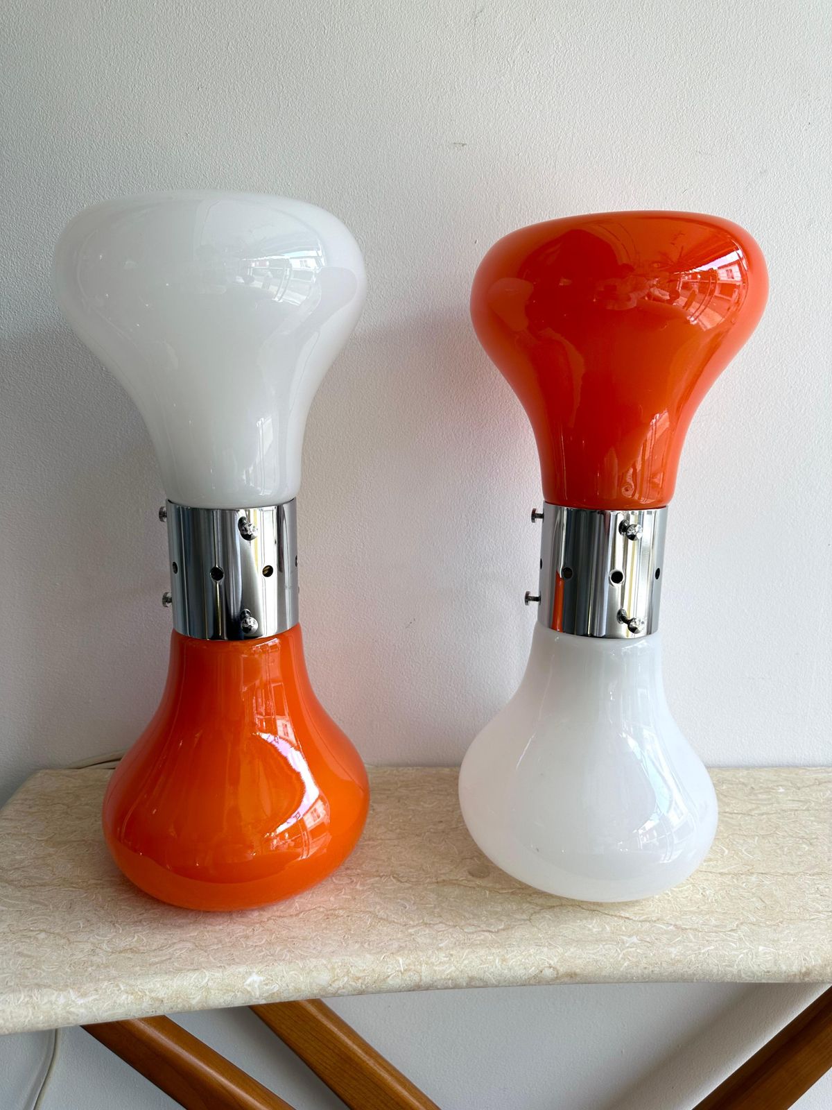 Pair Of Murano Glass Birillo Lamps By Carlo Nason For Mazzega, Italy, 1970s photo furniture