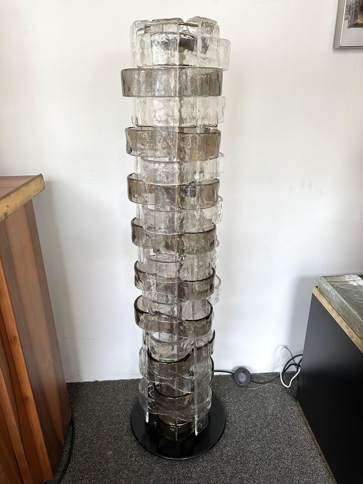 Floor Lamp Lt378 Murano Glass By Carlo Nason For Mazzega, Italy, 1970s photo vintage