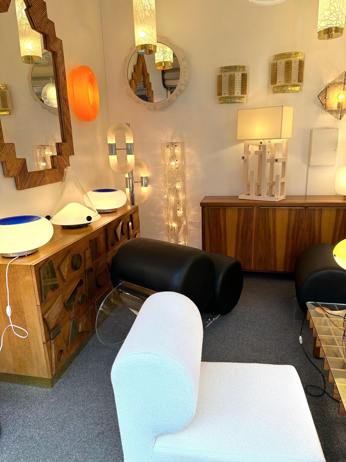 Contemporary Pair Of Labyrinth Ceramic Lamps By Roberto Renzi. Italy photo Lighting