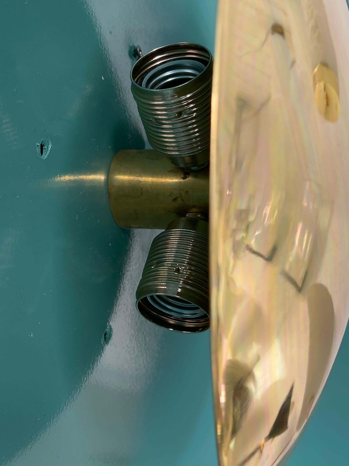 Contemporary Pair Of Curve Lacquered Metal And Brass Sconces, Italy photo Lighting