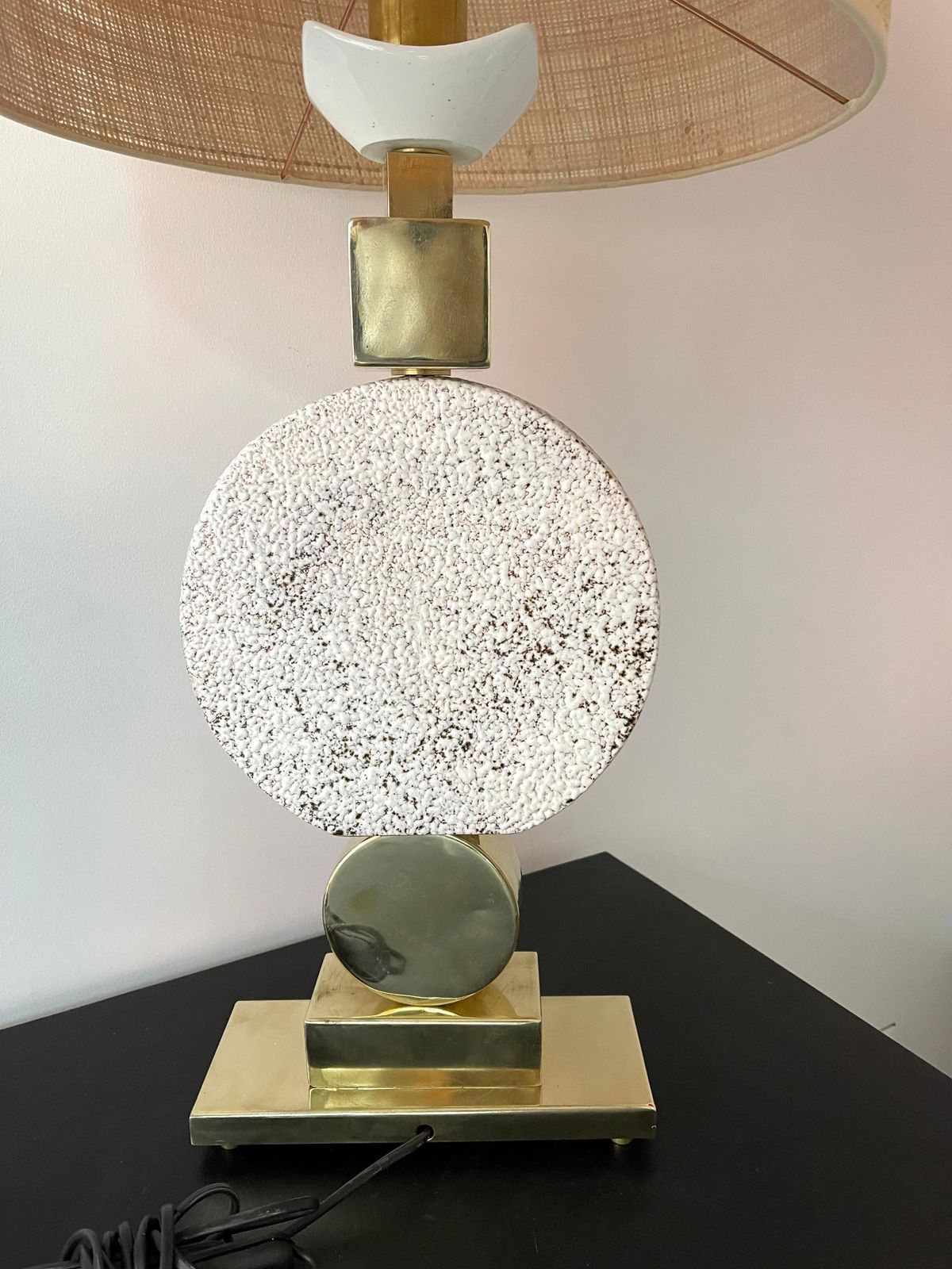 Lighting Contemporary Brass Ceramic Murano Glass Eye Sculpture Lamp, Italy photo