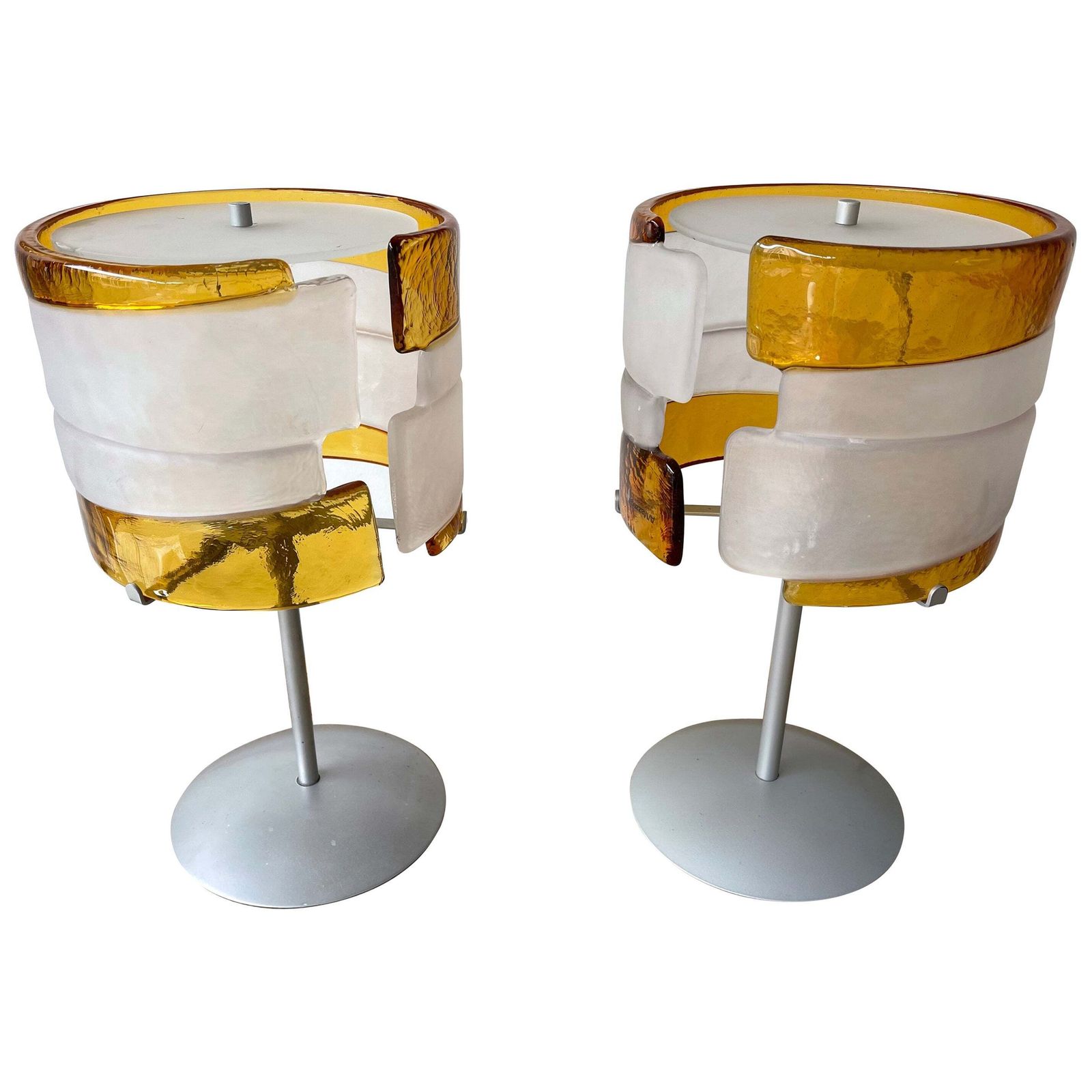 Pair Of Murano Glass Lamps By Mazzega, Italy, 1980s
