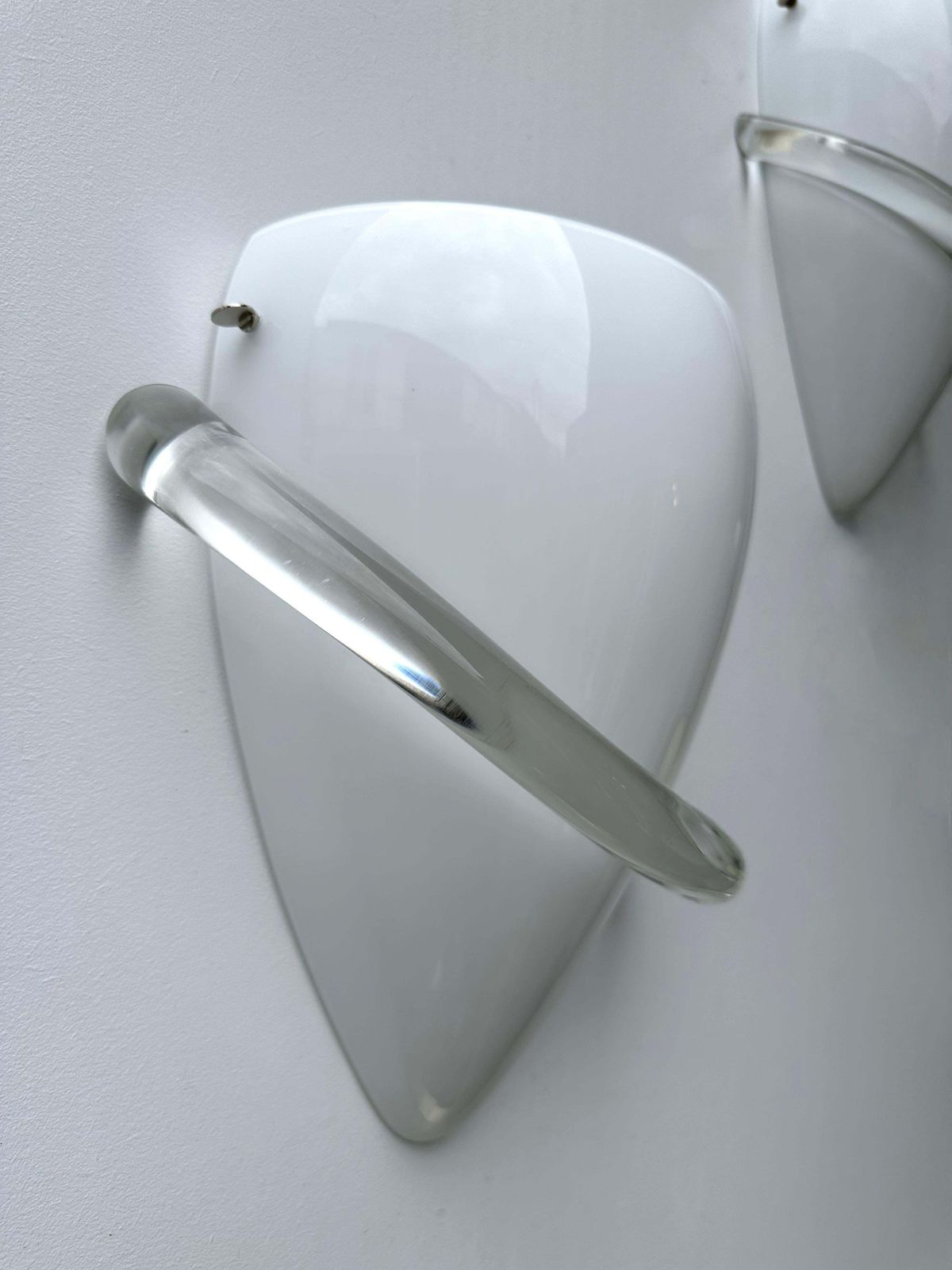 Pair Of Sconces Swan Murano Glass By Tina Aufiero For Venini, Italy, 1990s photo furniture