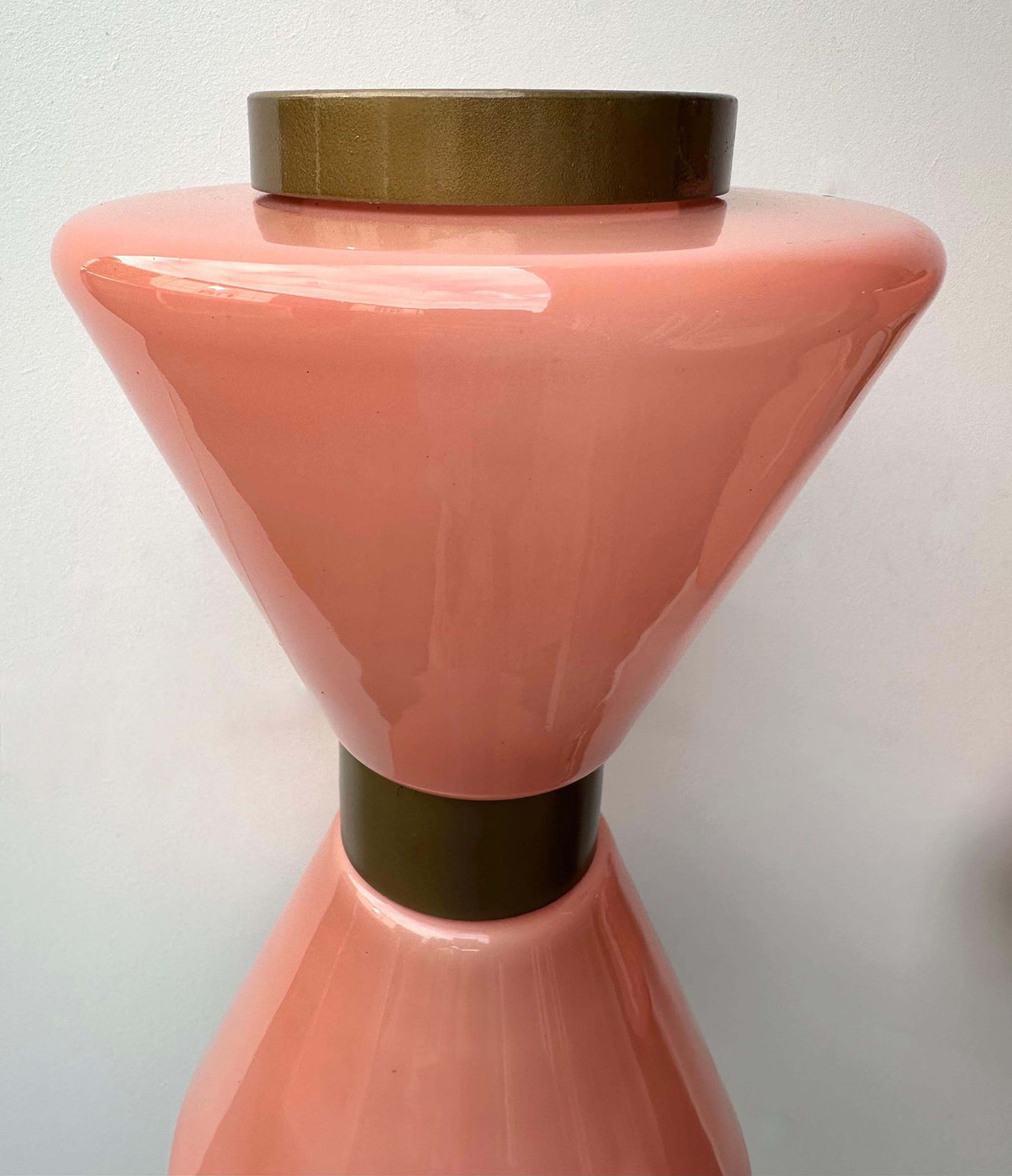 Pair Of Diabolo Sconces Pink Murano Glass. Italy photo vintage