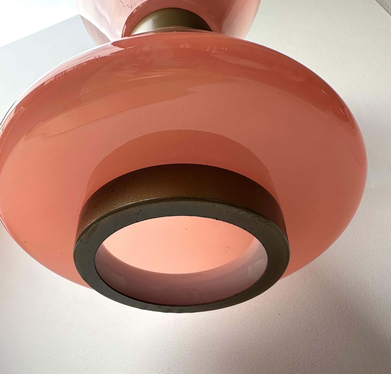 photo furniture Pair Of Diabolo Sconces Pink Murano Glass. Italy