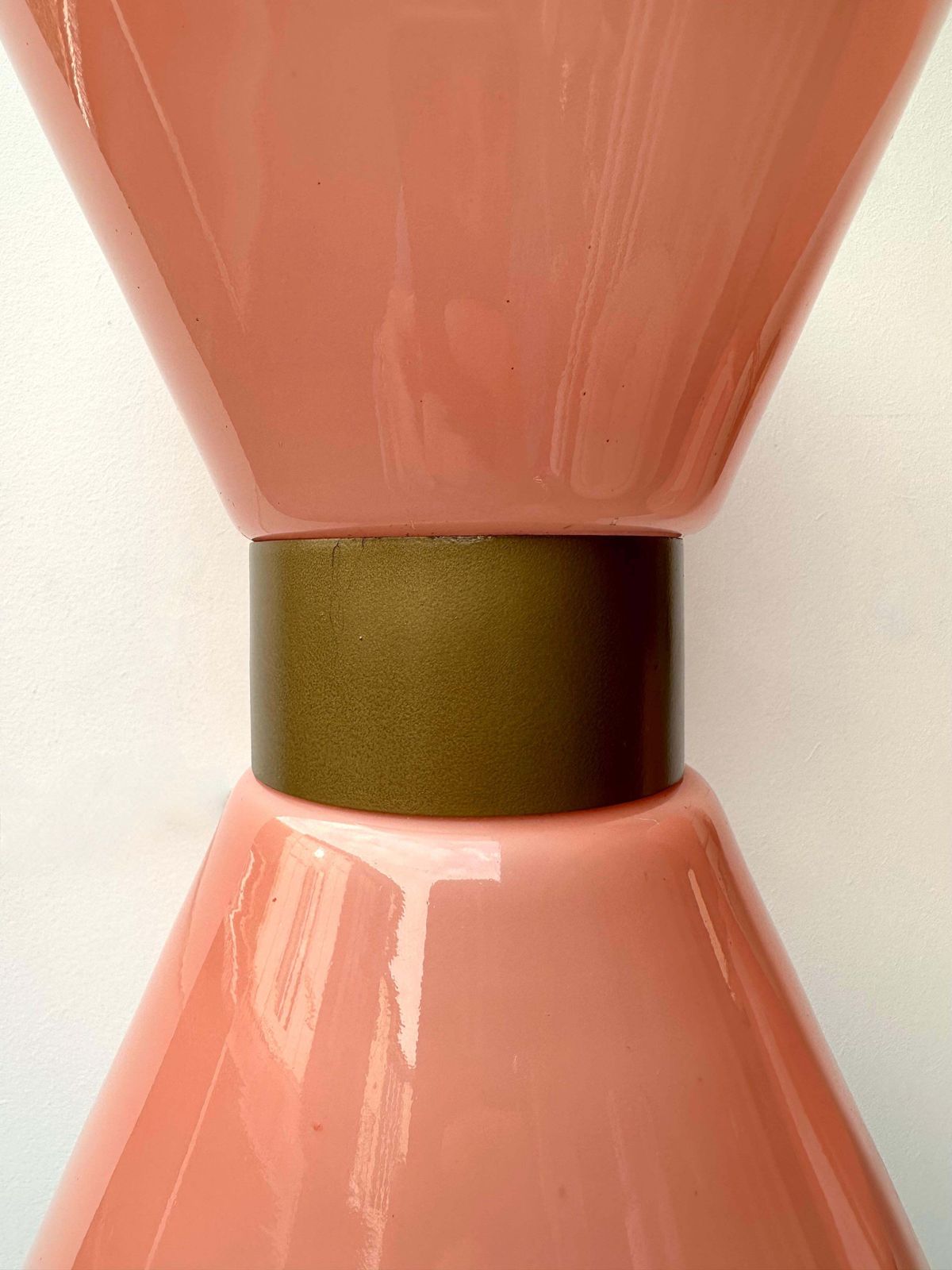 Lighting Pair Of Diabolo Sconces Pink Murano Glass. Italy photo