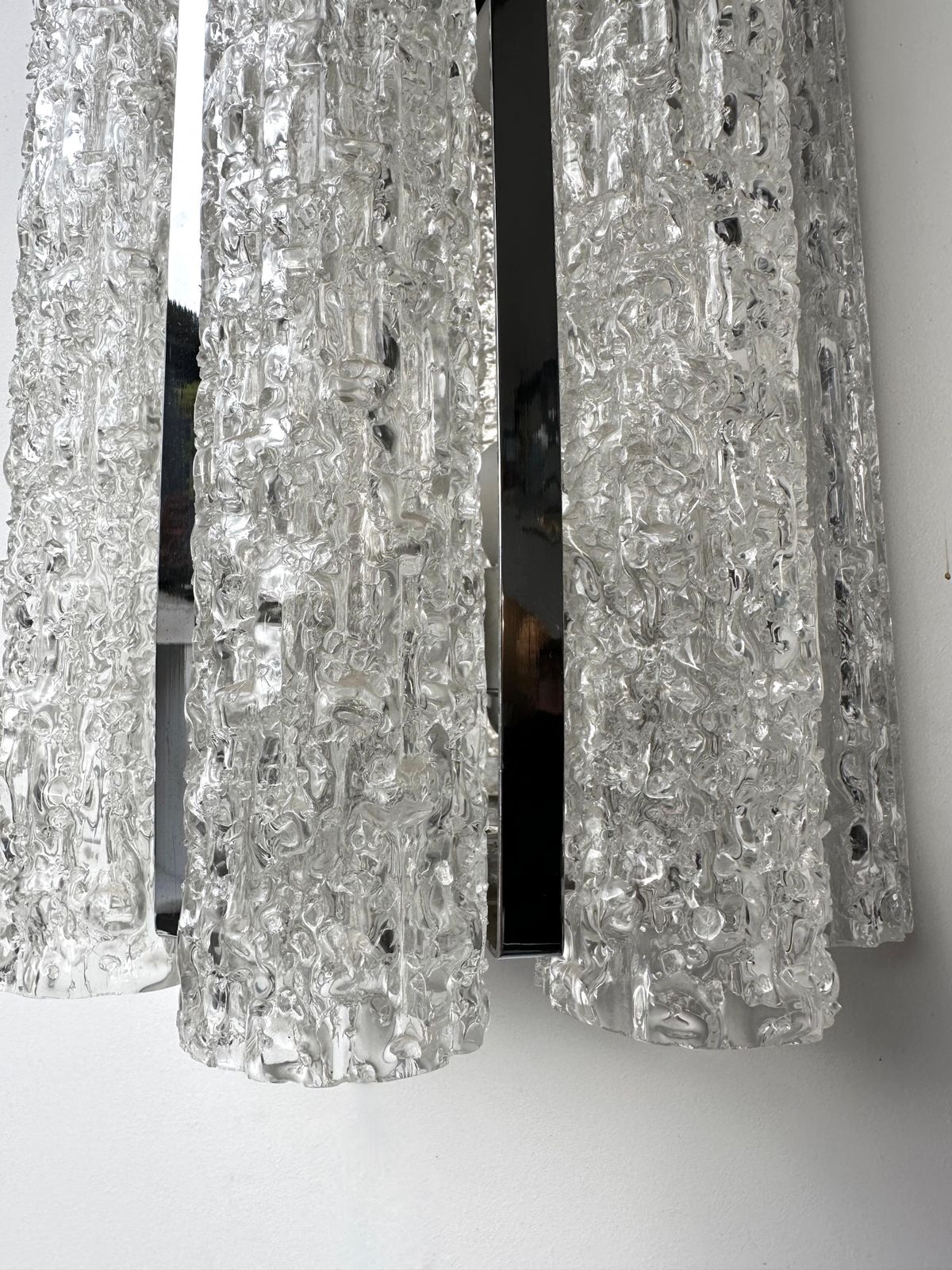 Pair Of Glass Tube And Metal Chrome Sconces By Doria Leuchten. Germany, 1970s photo buy
