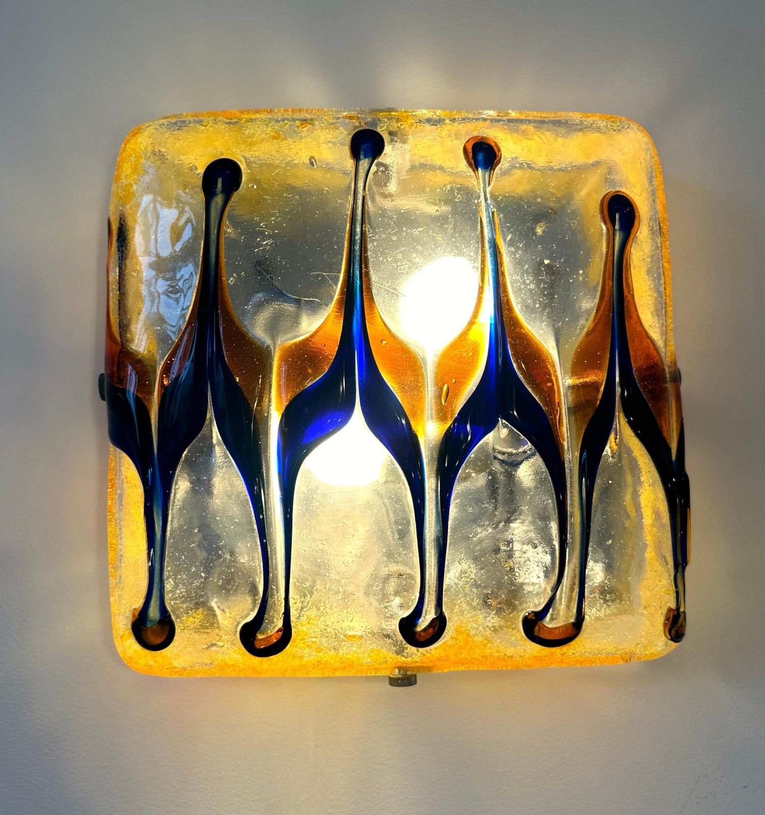 Pair Of Sconces Harlequin Murano Glass. Italy, 1970s photo buy