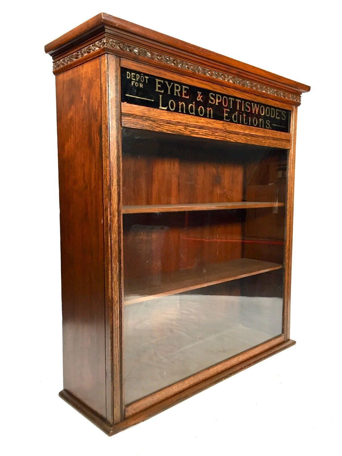 Antique Advertising Shop Display Cabinet Bookcase For Eyre & Spottiswoode C.1900 photo furniture