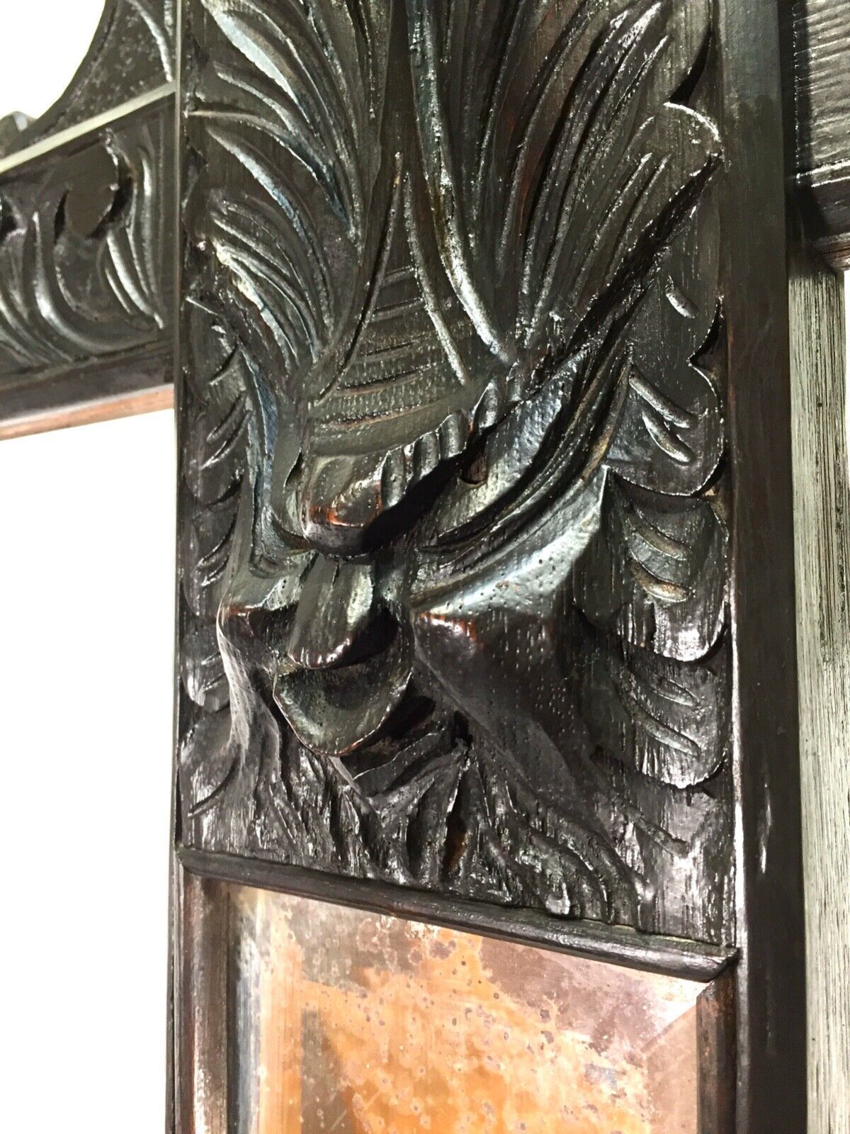 photo vinterior Antique Victorian Wooden Hall Stand / Tree / Coat Rack / Umbrella / Green Man
