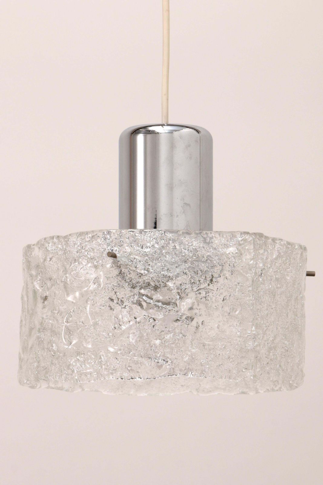 Very Rare Ice Glass Lamp Produced By Egon Hillebrand, 1960 Germany photo for sale