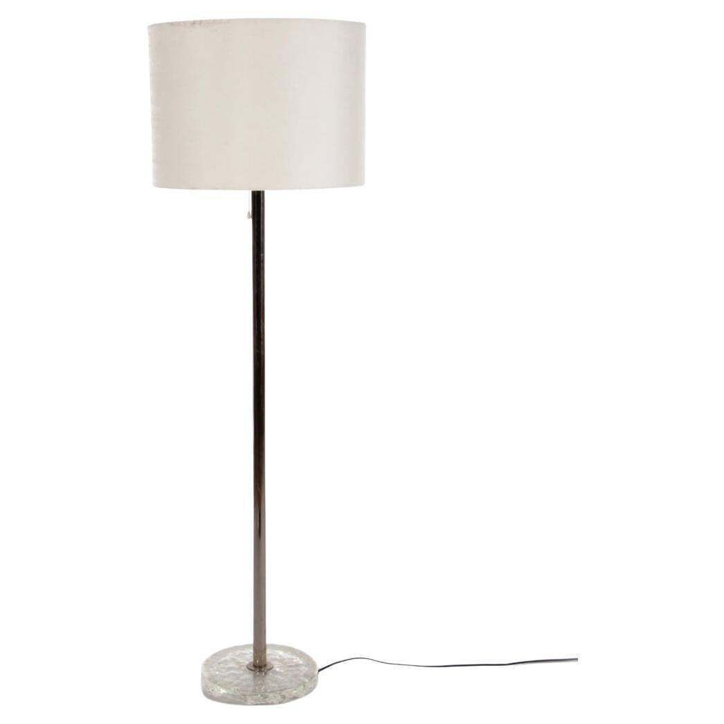 Large Floor Lamp With Chrome Stem And 3 Light Fittings In The Shade By Temde