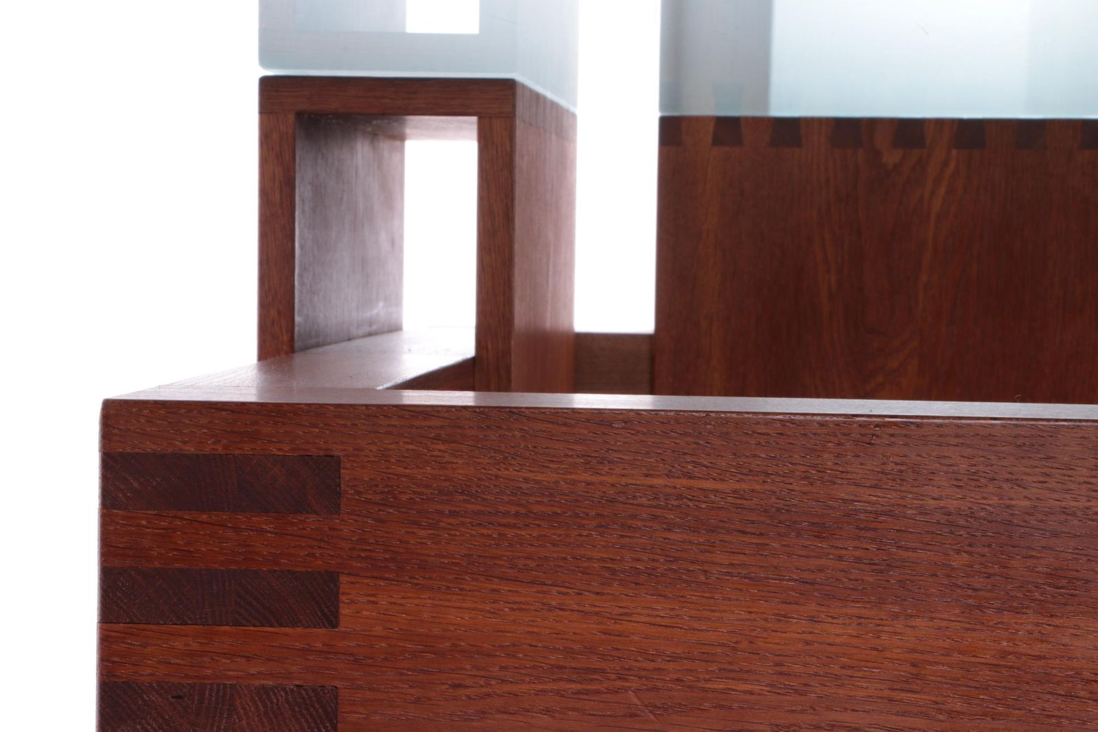 2780.0 French Brutalist Design Coffee Table Of Teak With Glass Top, 1970 photo