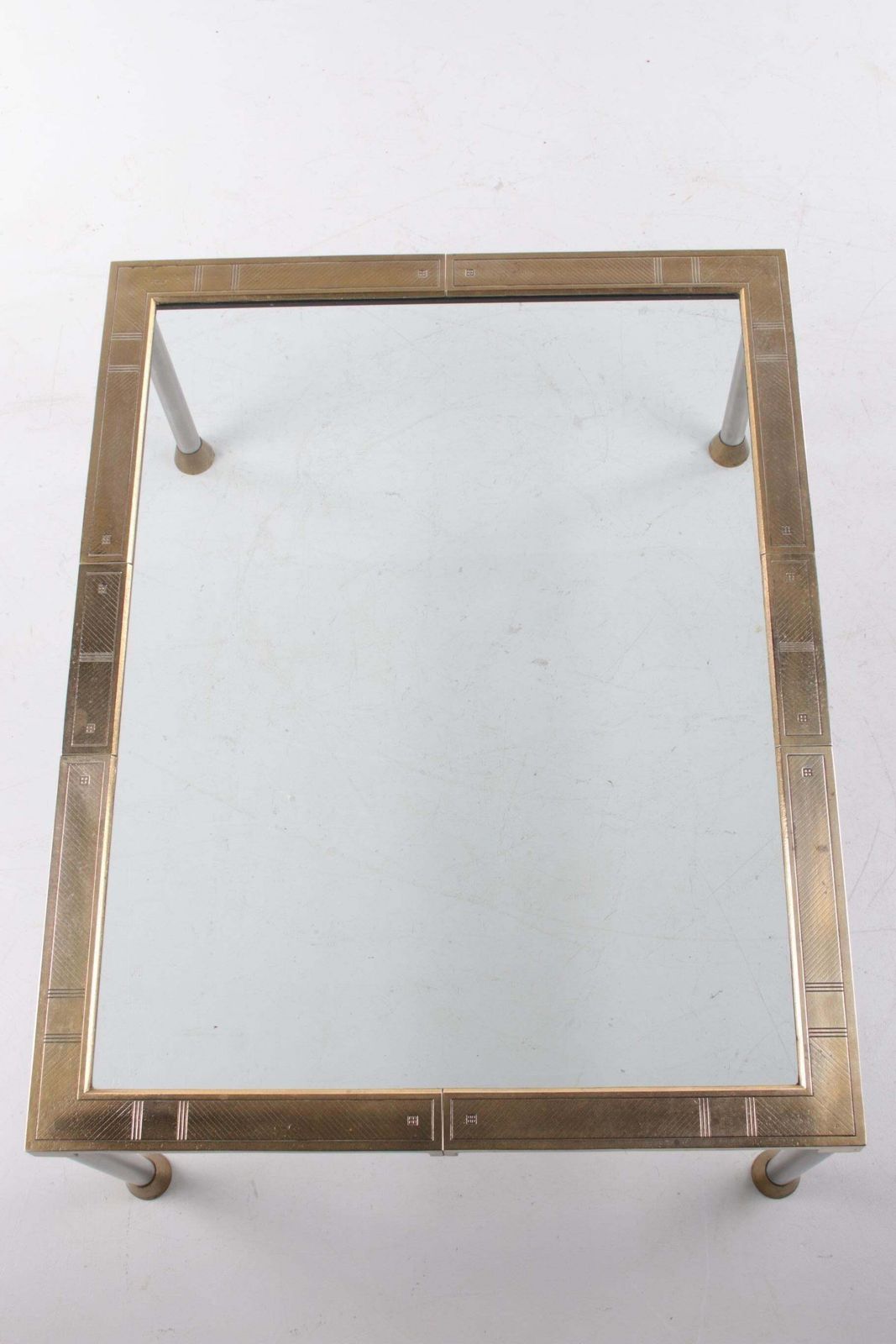 Very Rare Peter Ghyczy Brass And Glass Coffee Or Salon Table Rare Model 1970 photo for sale
