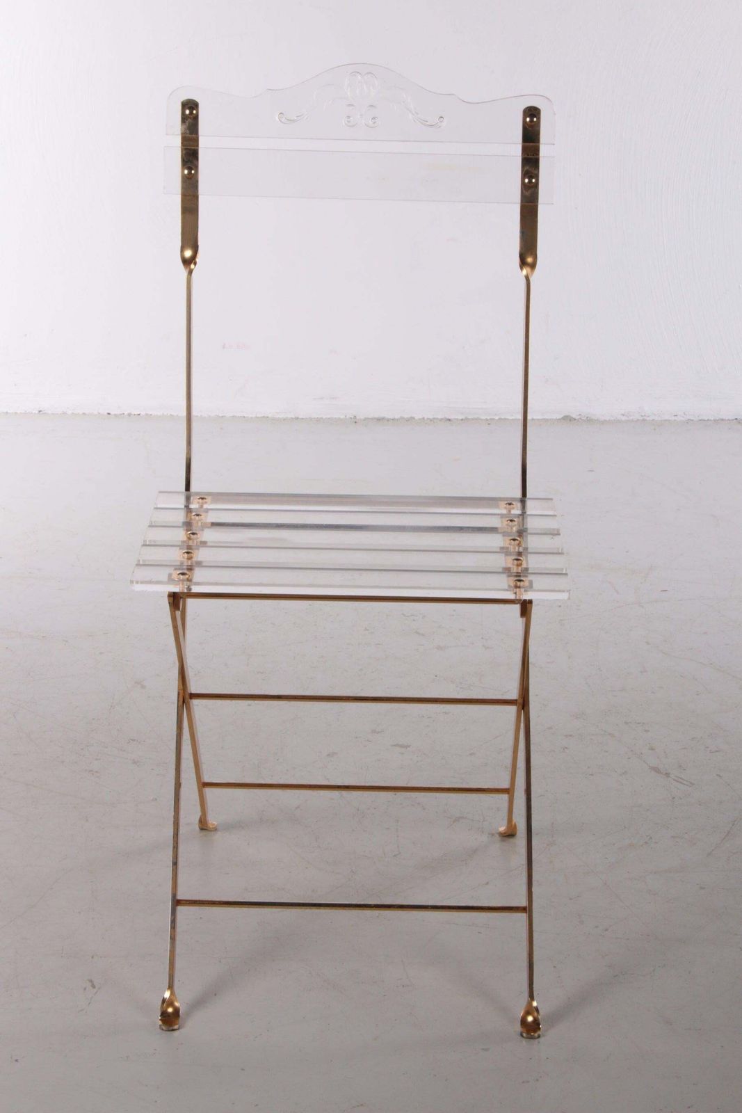 Vintage Hollywood Regency Plexiglass Dining Chair 1970s photo vinterior
