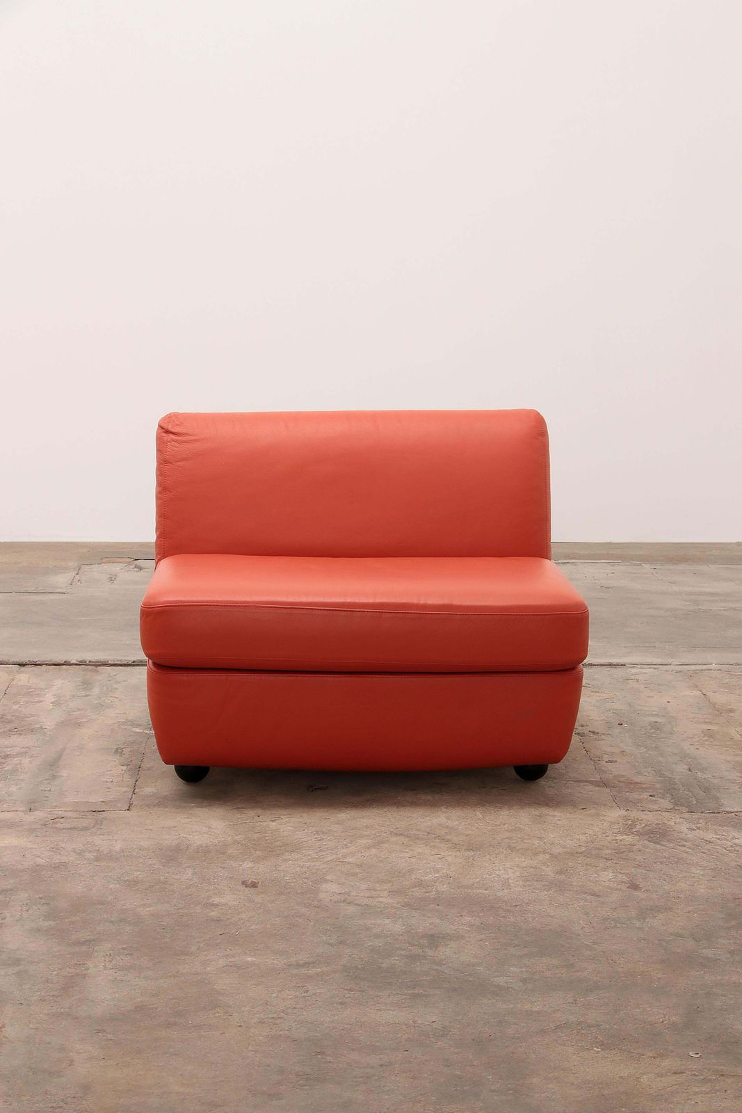 photo furniture Amanta Modular Sofa In Orange Leather For C&B Italy, From Mario Bellini 1960s