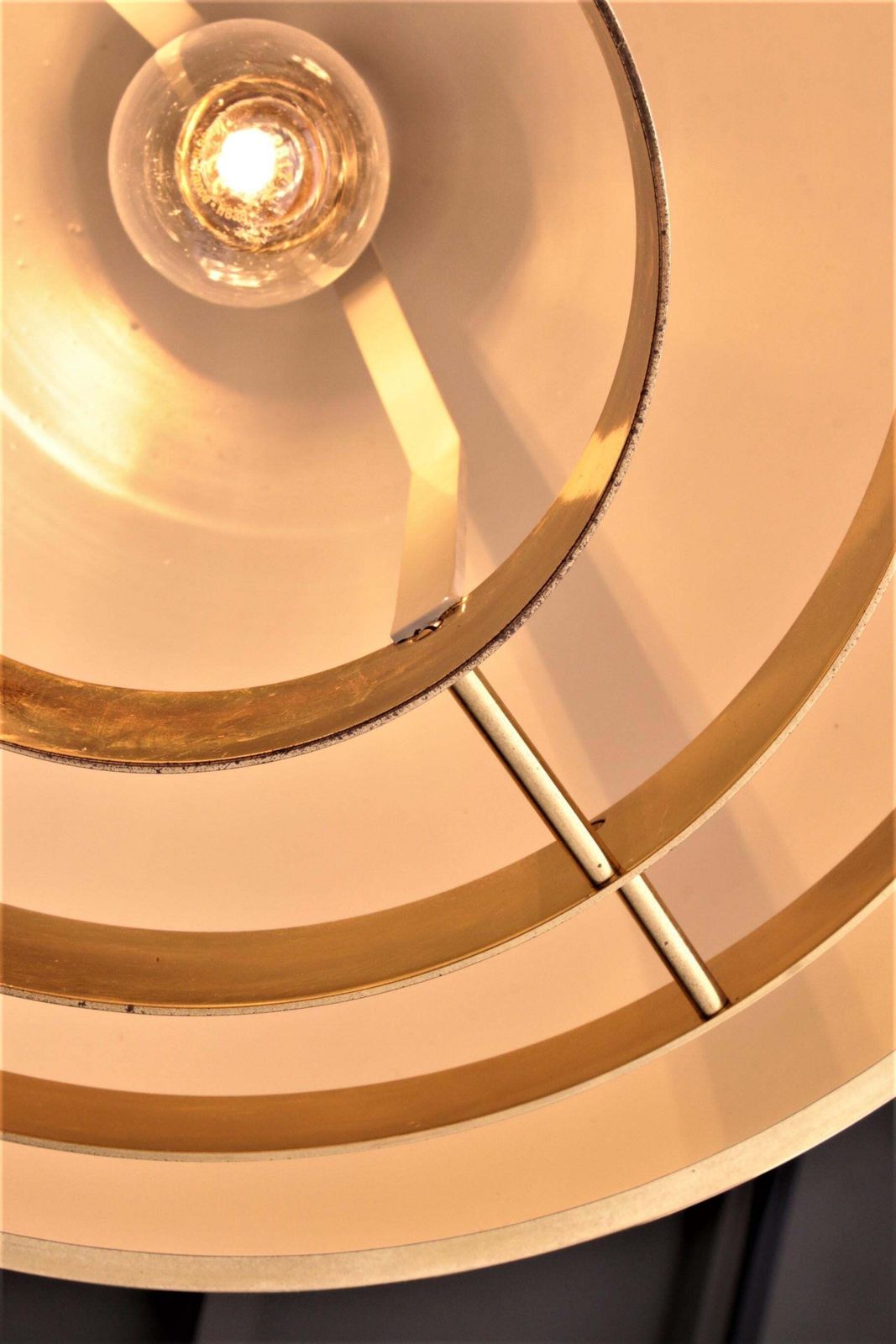 Vintage Brass Hanging Lamp By Vereinigte Werkstatten Collection, 1960 photo vinterior