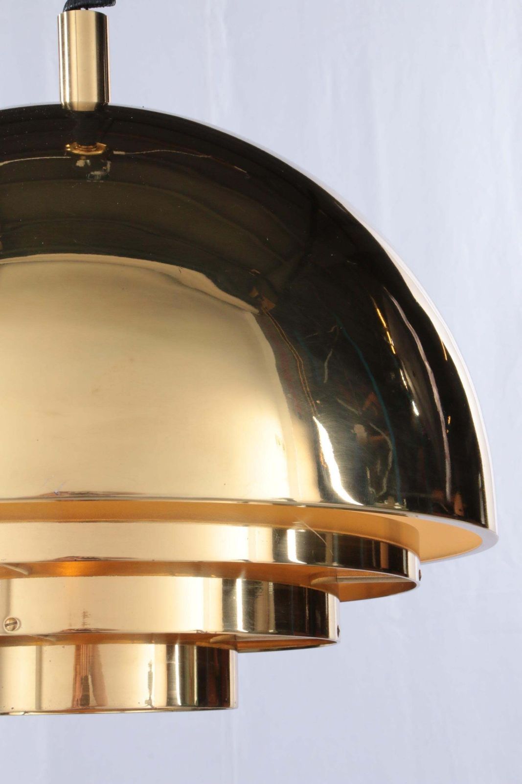 Vintage Brass Hanging Lamp By Vereinigte Werkstatten Collection, 1960 photo vintage