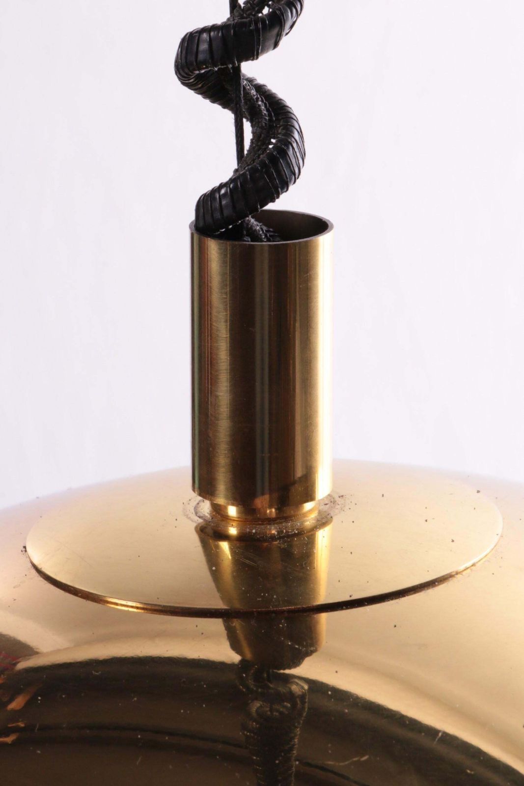 photo for sale Vintage Brass Hanging Lamp By Vereinigte Werkstatten Collection, 1960