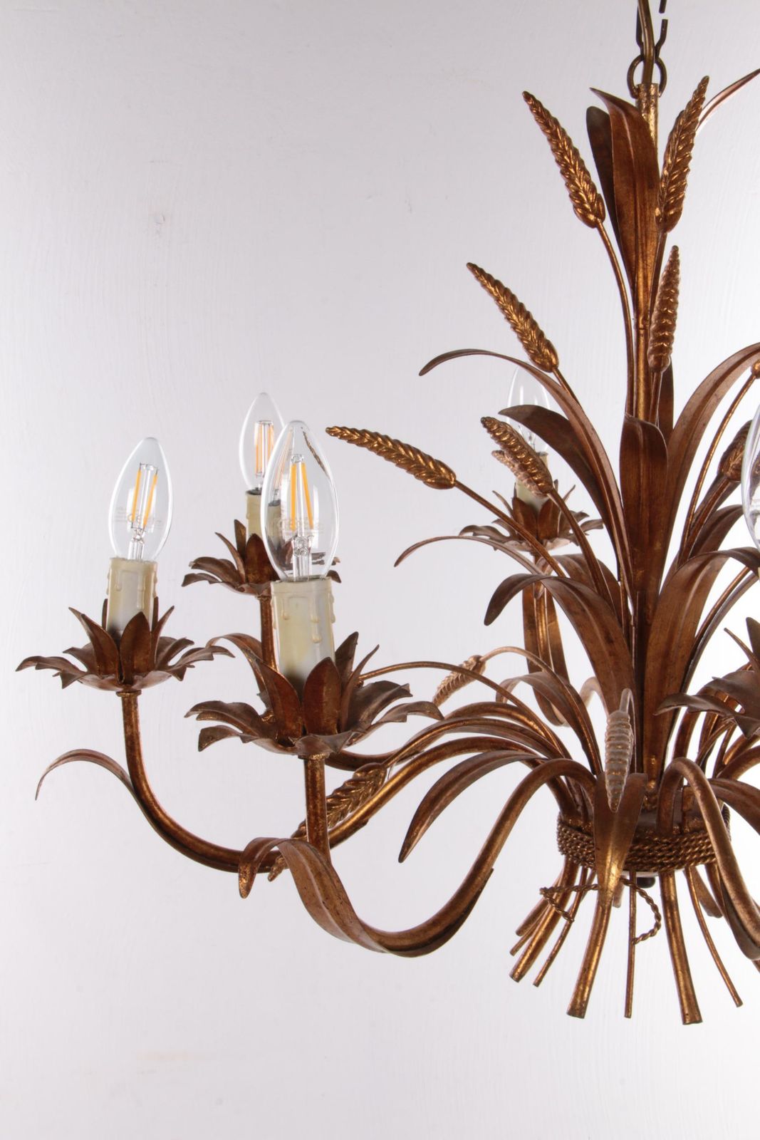 Golde Hollywood Regency Hanglamp From Hans Kogl Design 1970, Italy photo vinterior