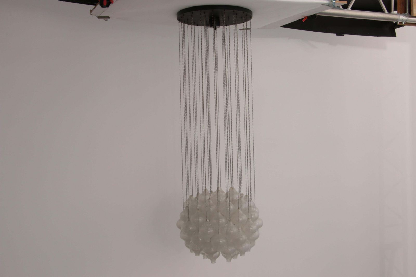 photo vintage Kalmar 'Tulipan' Chandelier Pendant Light, Blown Glass 1970