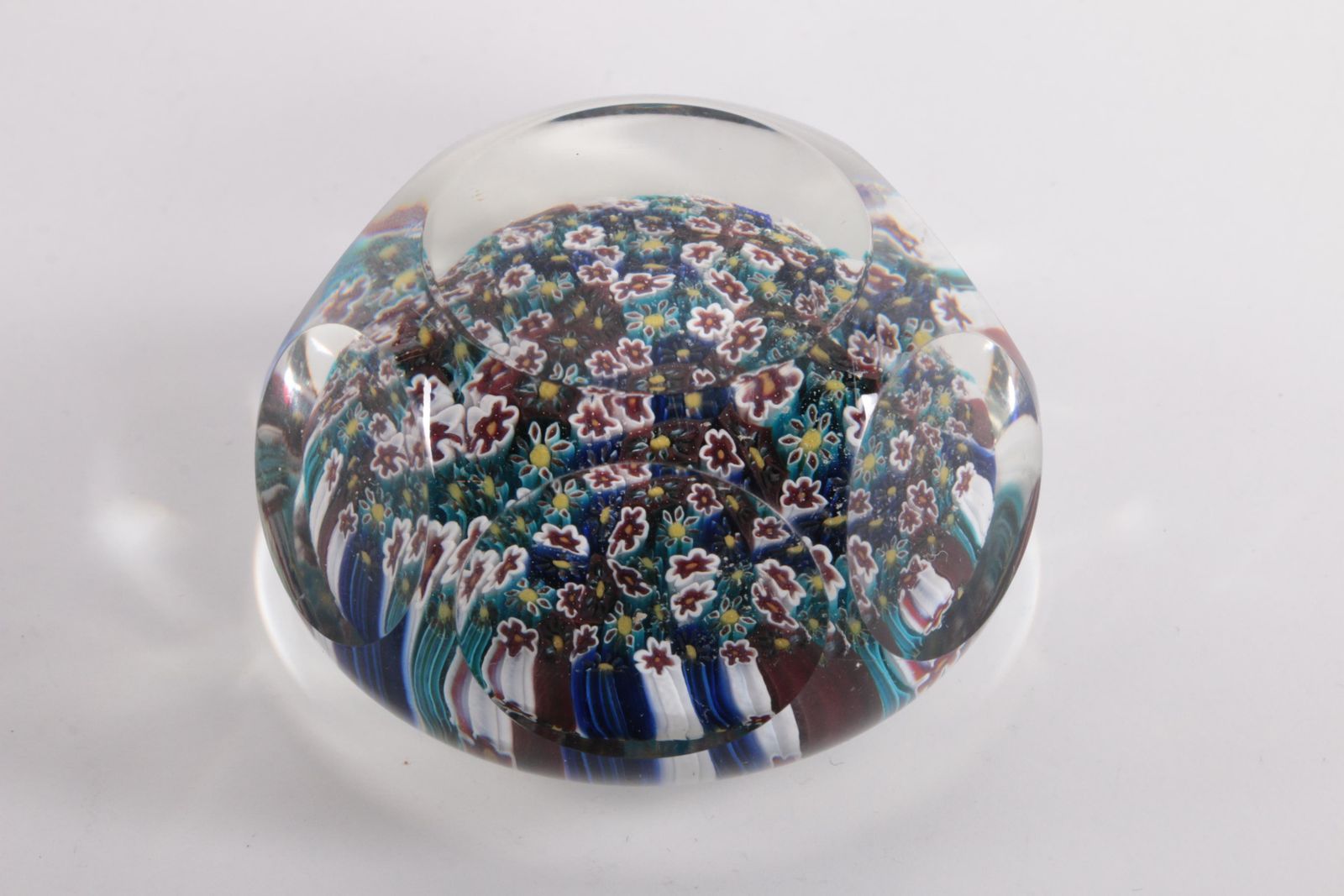 photo for sale Mille Fleur Murano Paper Weight With Beautiful Flowers