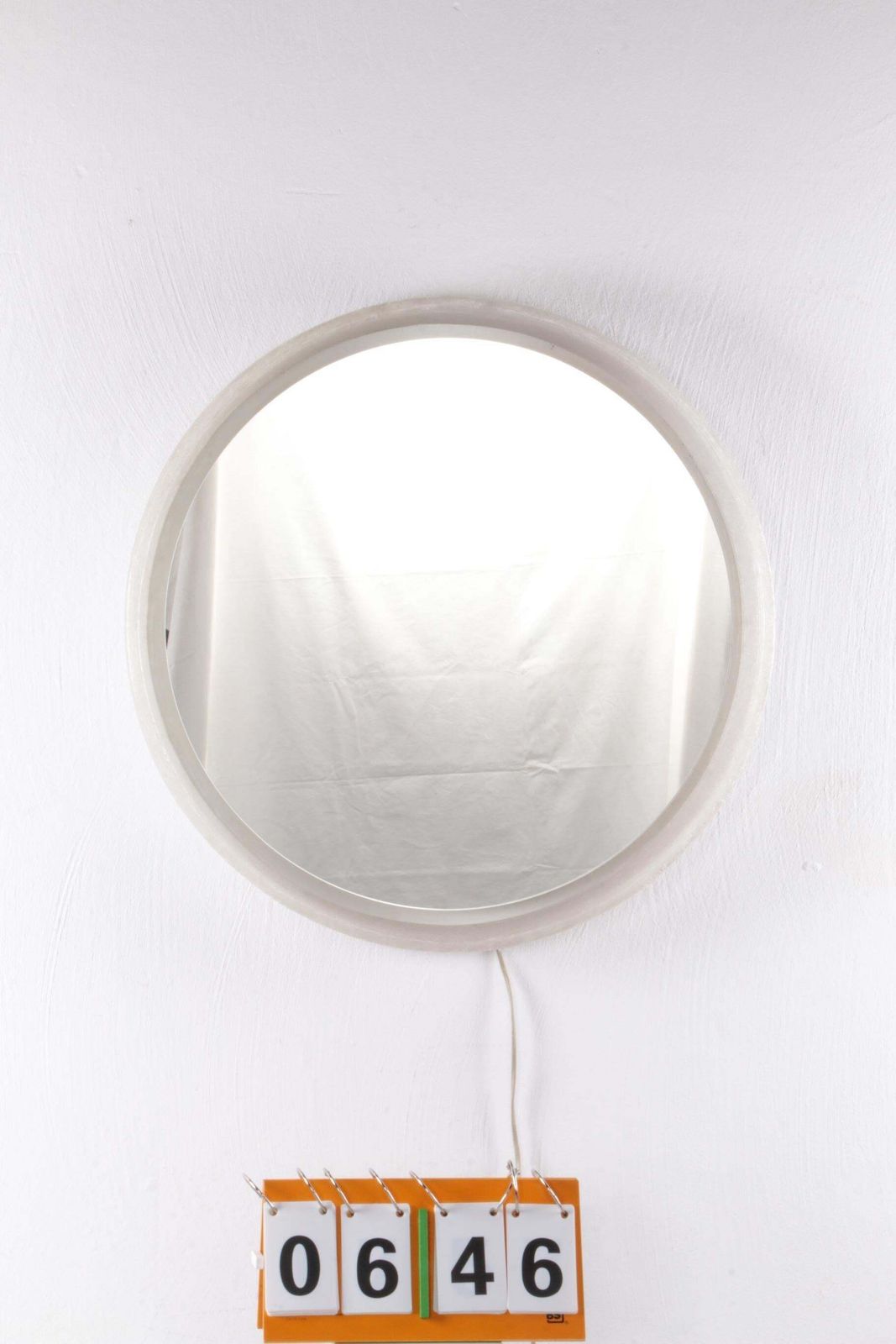 Round Plexiglass Bathroom Mirror By Hillebrand Large Model, 1960 Germany photo vintage