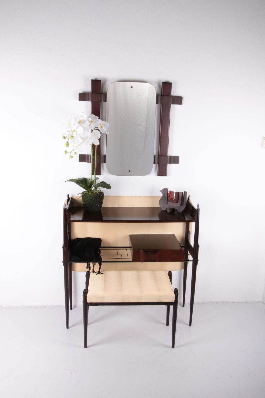 Ico Parisi Wall Unit With Mirror And Stool, 1950, Italy photo furniture