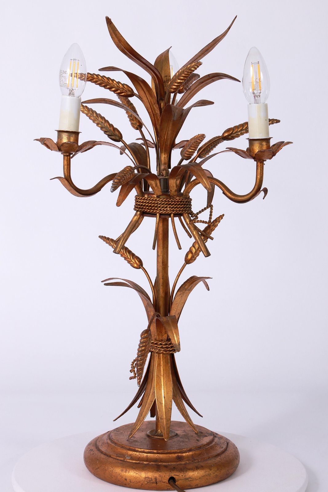 Gilt ‘Sheaf Of Wheat’ Table Light, Florentine Table Lamp By Hans Kögl, 1960s photo Lighting
